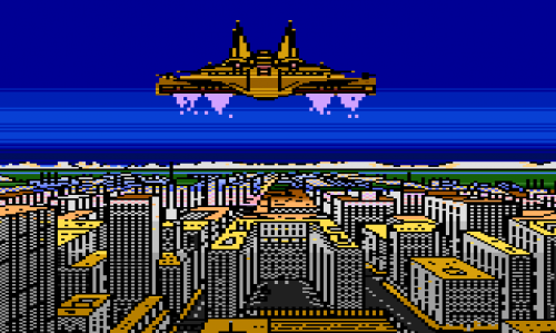 [alien ship over city]