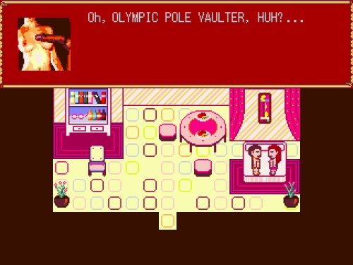 "Oh, Olympic pole vaulter, huh?"